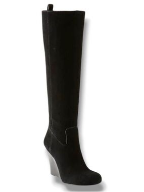 Tory Burch suede wedge knee high boots